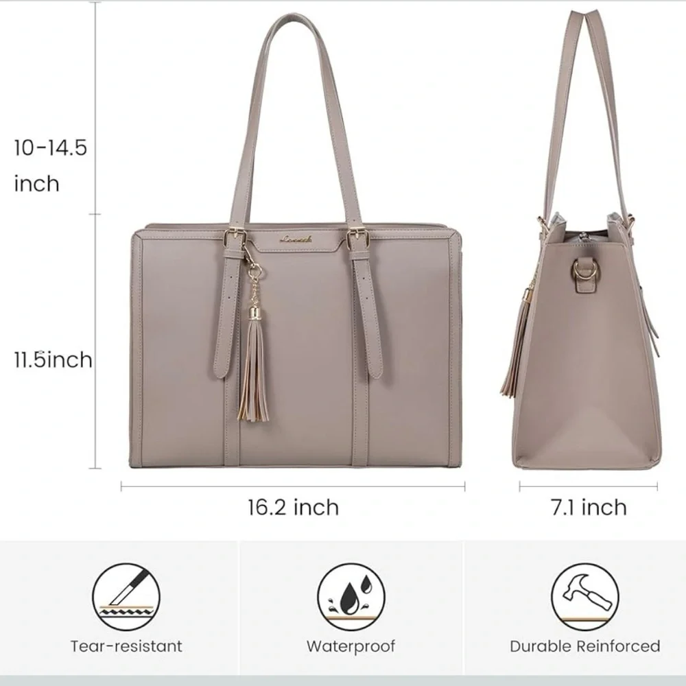 LOVEVOOK Beige Laptop Bag - Picture 2 of 8